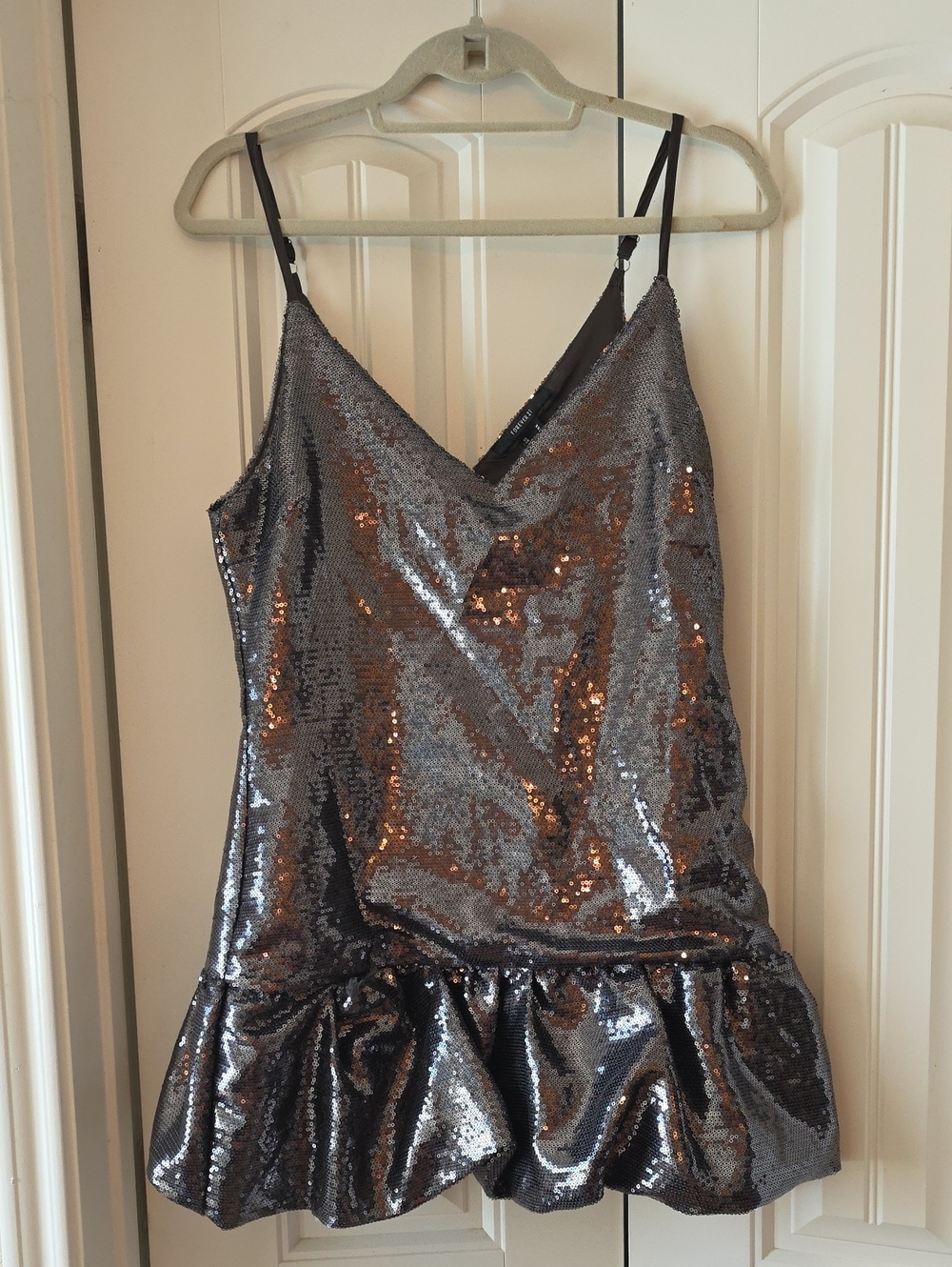 Forever 21 Silver Sequin Mini Dress